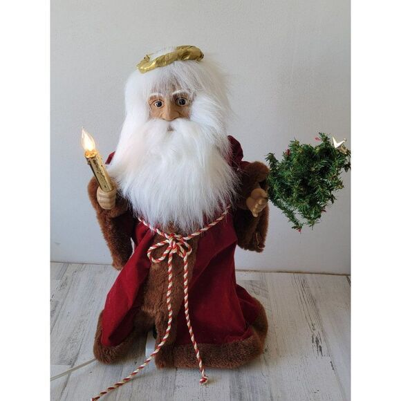 Telco St Nicholas Santa red robe tree candle animated motionette Xmas - Picture 1 of 13